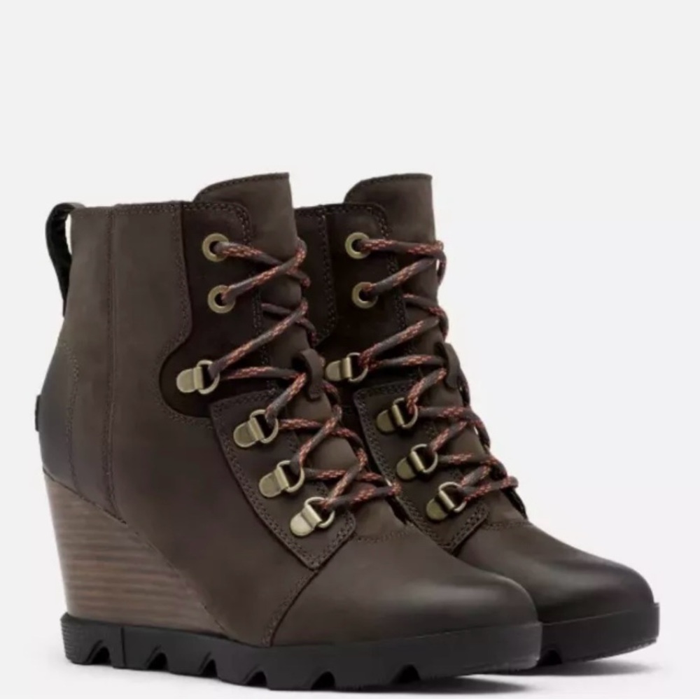 Sorel Women's Joan Uptown Lace Bootie — Waterproof Leather Wedge Boots